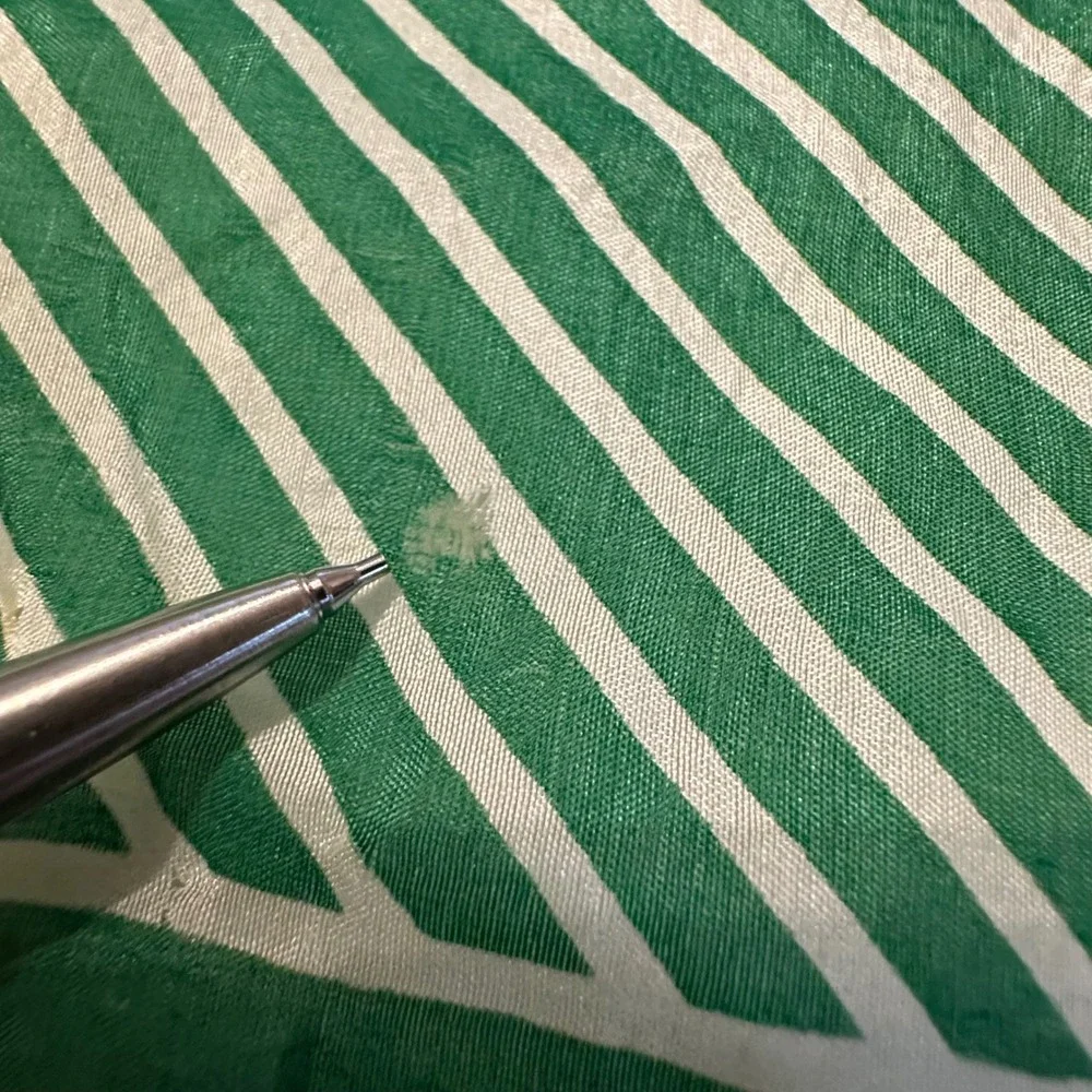 Striped Scarf‎ Women 16x16 Green Vintage Neckerchief Retro Square